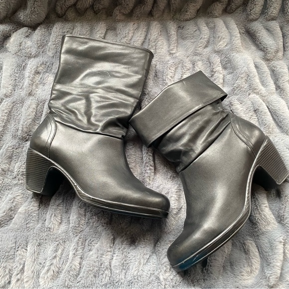 Dansko Bobbi roll down leather black slouch ankle boots size 40 - Picture 8 of 10